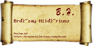Brázay Hiláriusz névjegykártya